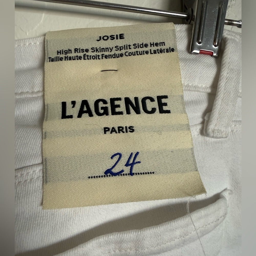 L’AGENCE Josie Women's White High Rise Skinny Jeans - 24 - Picture 8 of 8